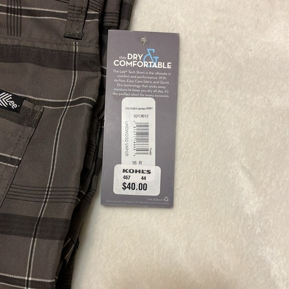 NWT Lee Tech Short + bonus plaid cargo short adjustable waistband Boys 16 - Picture 12 of 12